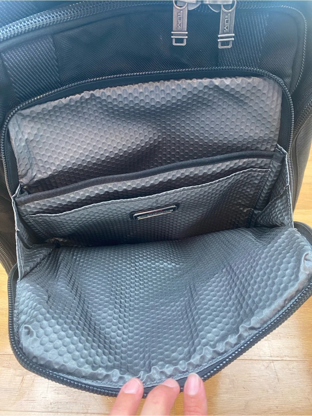 TUMI Alpha Bravo Men's Peterson Wheeled Backpack, Black And Brown, Carryon